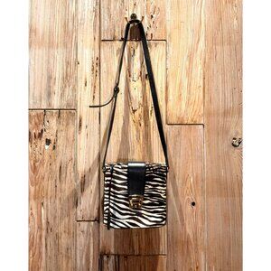 EVERYDAY FAUX ZEBRA FUR FUNCTIONAL TATIANA LUNA BUCKET BAG VERSATILE / NWOT